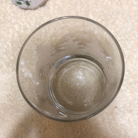 Vintage White Tree Etched Glass/Candle Holder 4x3.25” - Picture 6 of 7